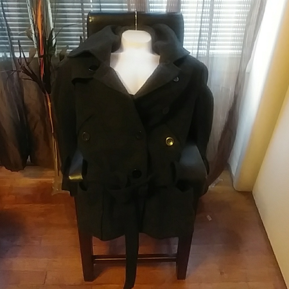 Wool trench pea coat